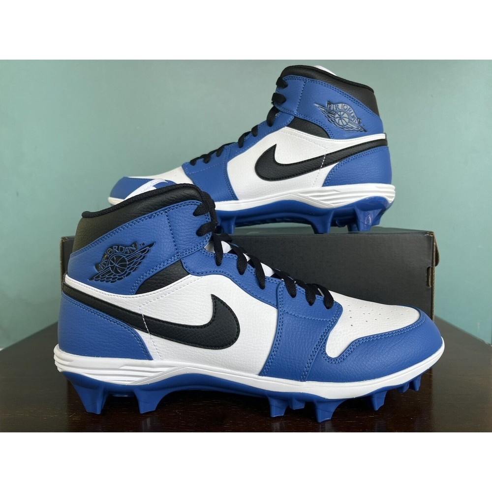 Jordan 1 Mid TD Alpha Menace Royal Blue Football Cleats Men's Size 13 FJ6805-104